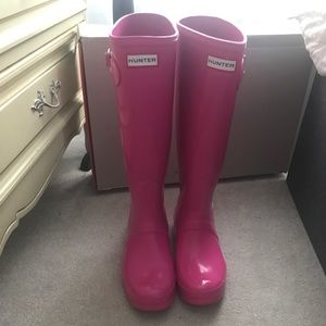Women's Hot Pink Hunter Boots